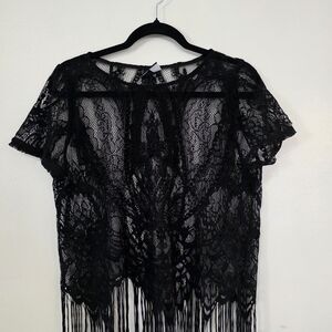 Daytrip Black Lace Mesh Top